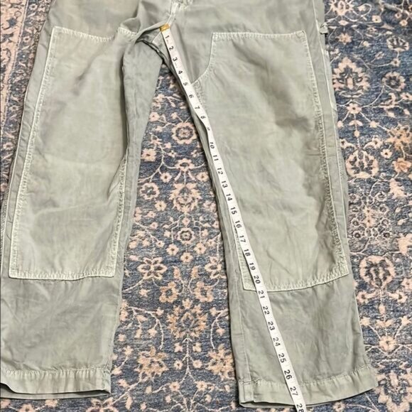 NSF Hodges Cotton Cargo Carpenter Distressed Button Closure Green Utility Pants - Picture 5 of 14